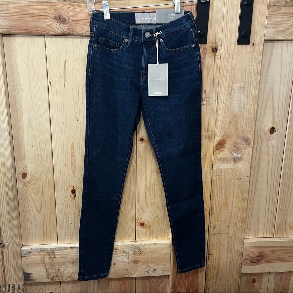 Everlane Women’s Size 23 Ankle Skinny Mid Rise Jeans Dark Denim Fall New w/ Tags